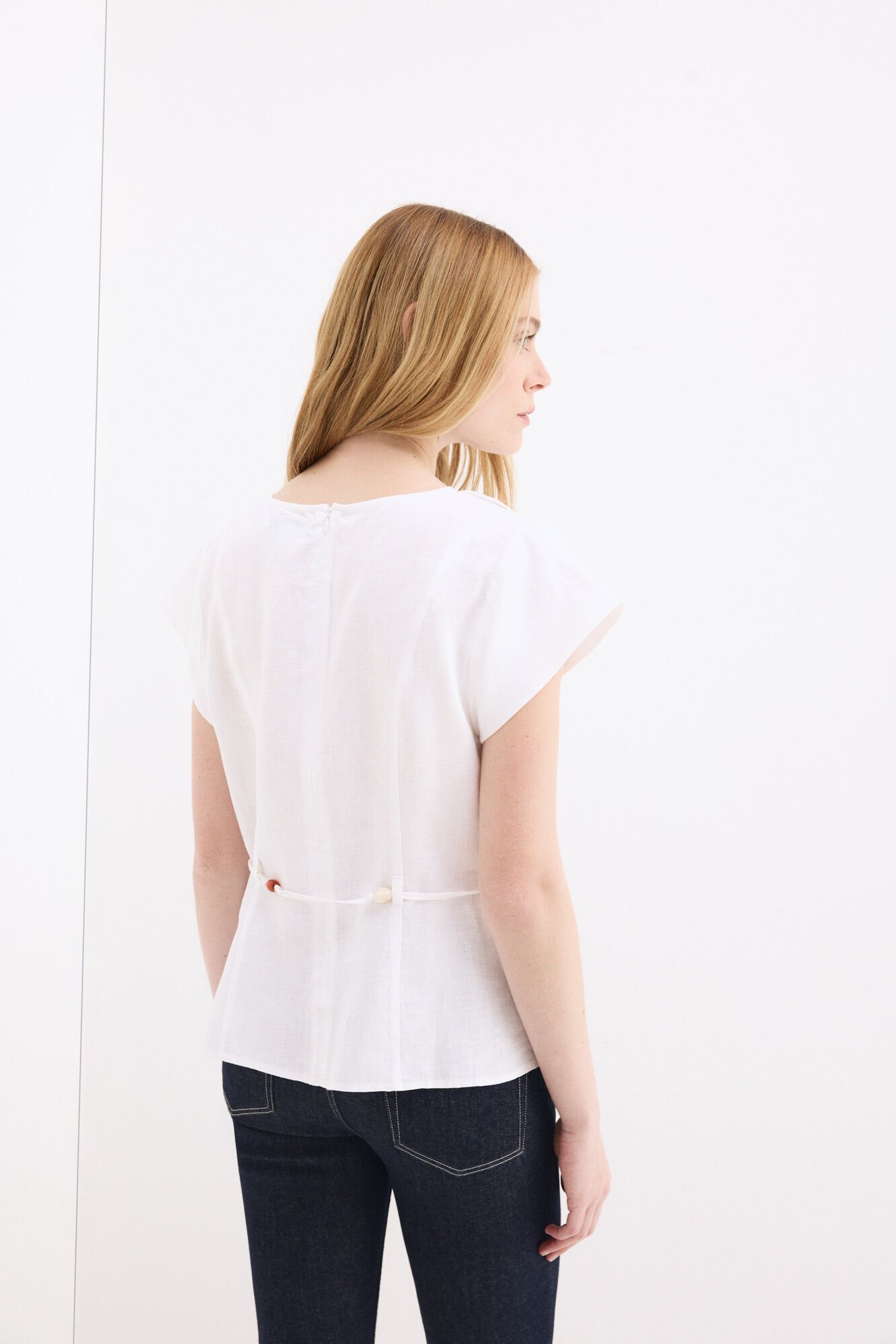 Pedro del Hierro Linen belted top White