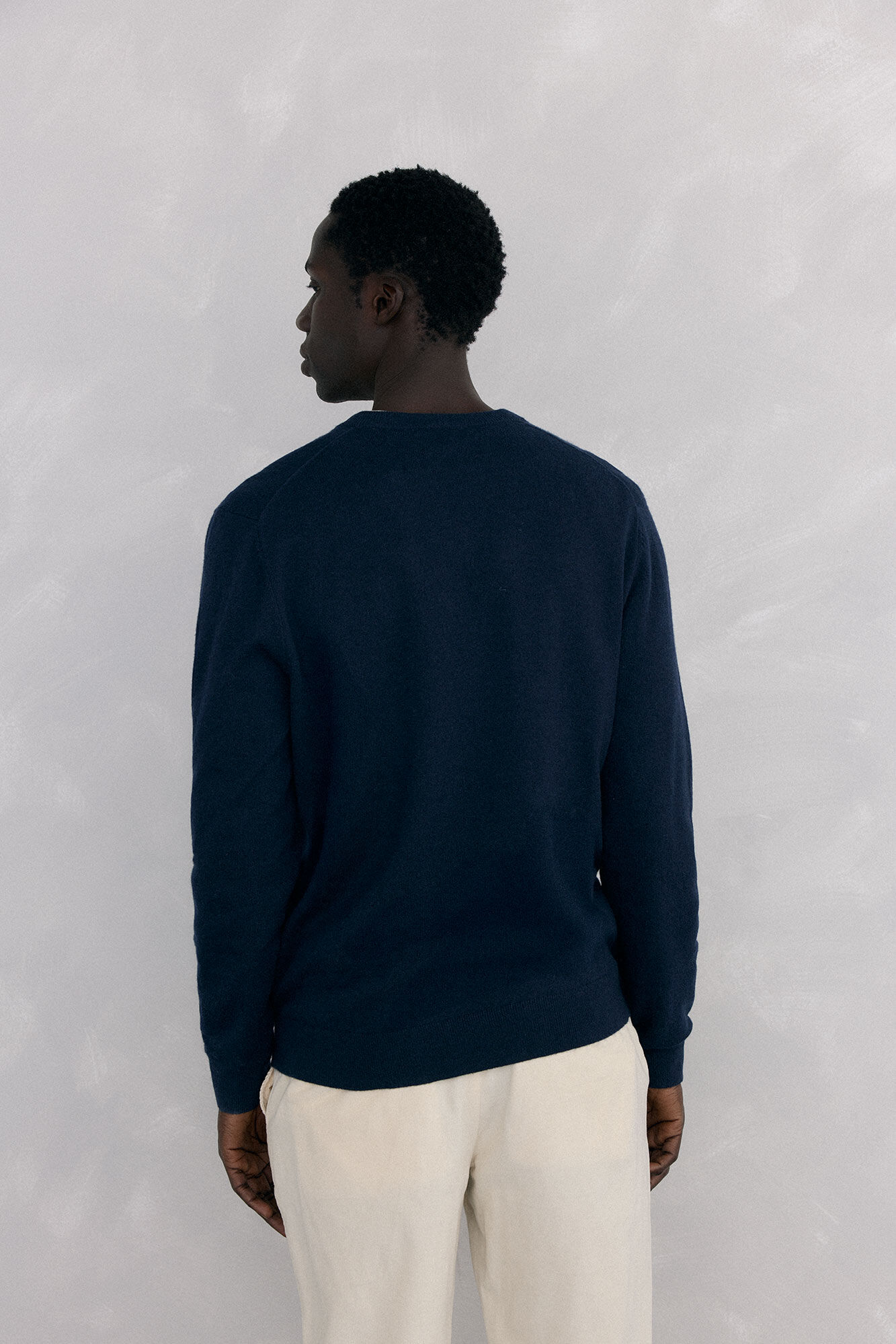 Pedro del Hierro Merino wool and cashmere V neck Blue