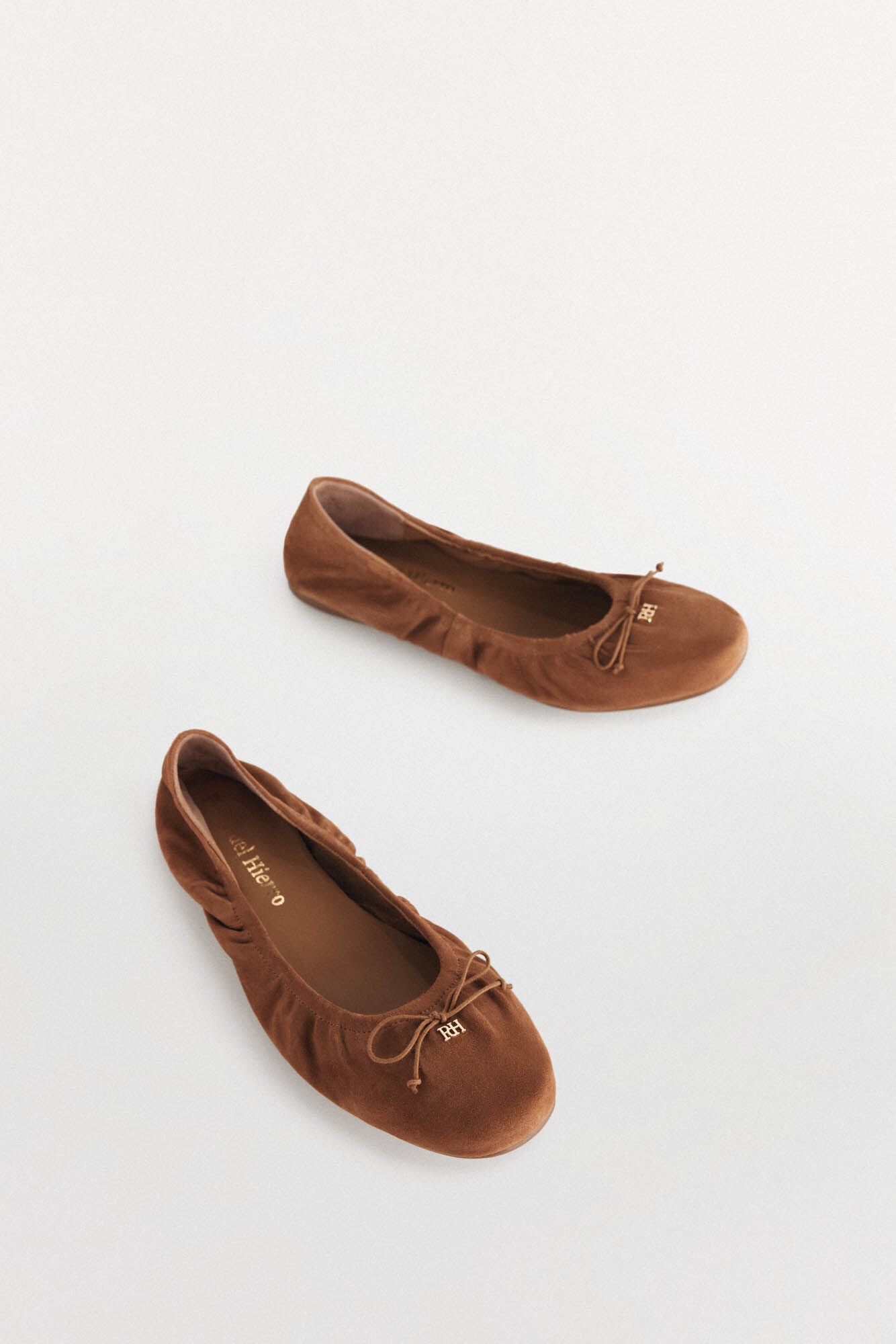 Pedro del Hierro Gathered ballerina with bow or tie Brown