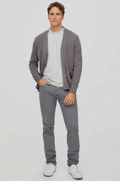 Pedro del Hierro Pantalón 5 bolsillos color premium flex slim fit Grey