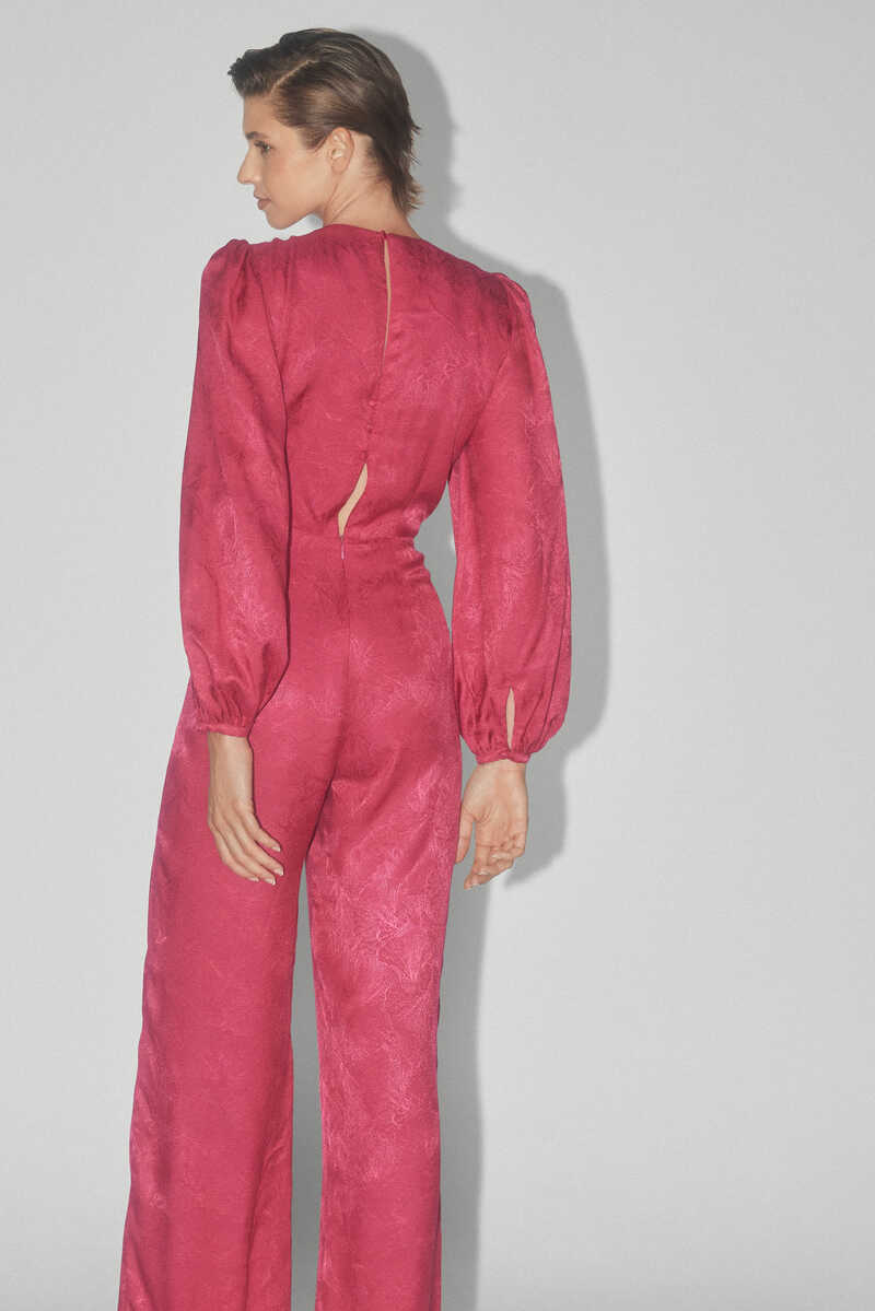 Pedro del Hierro Jacquard knot jumpsuit Pink