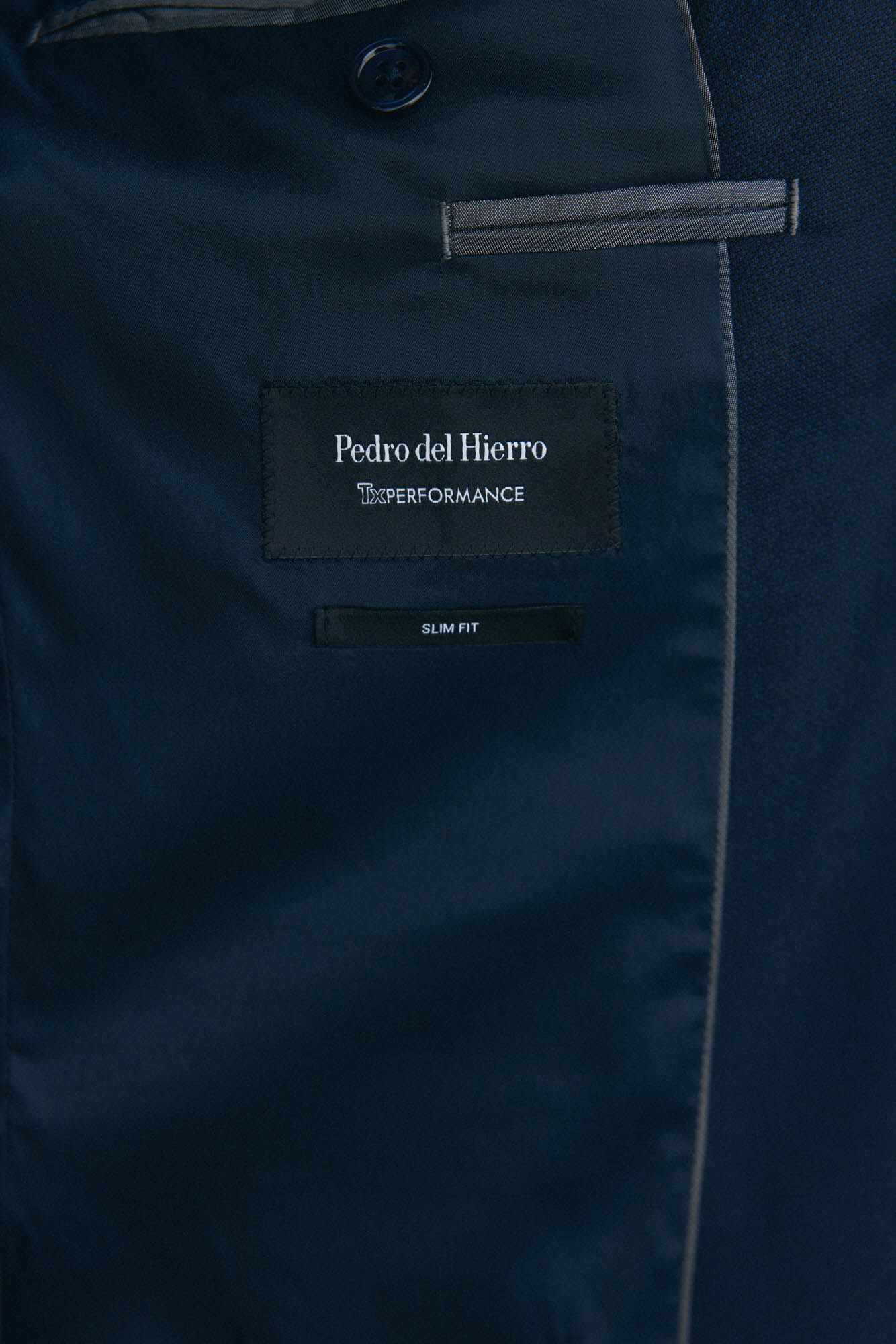 Pedro del Hierro Slim fit bi-stretch bird's eye blazer Blue
