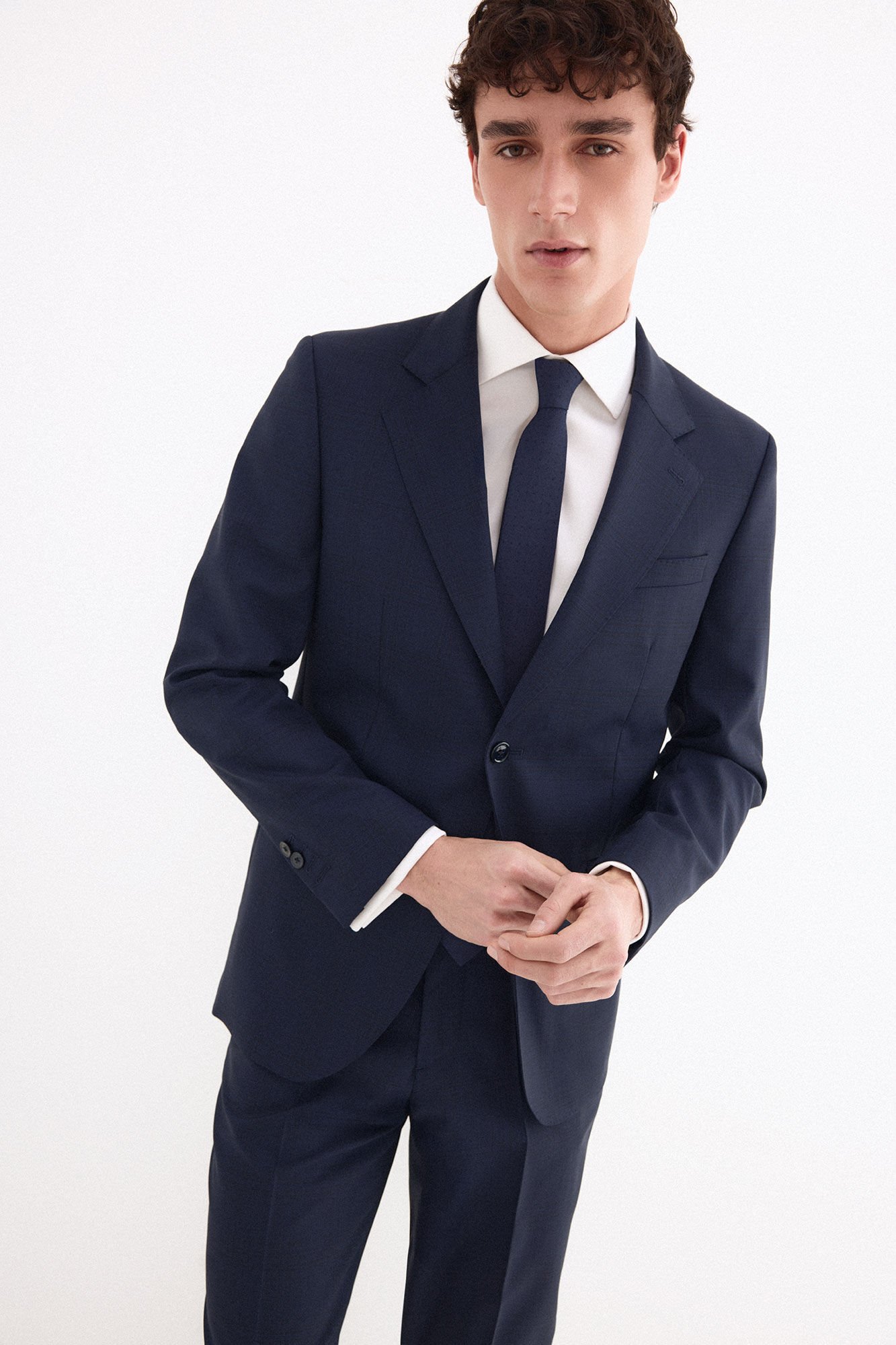 Pedro del Hierro Plaid slim fit blazer Blue