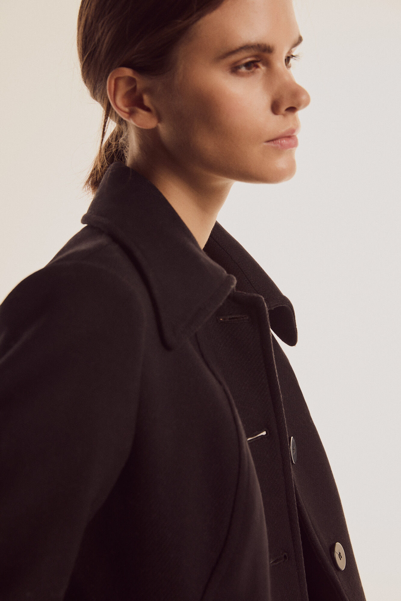 Pedro del Hierro Abrigo botones Negro