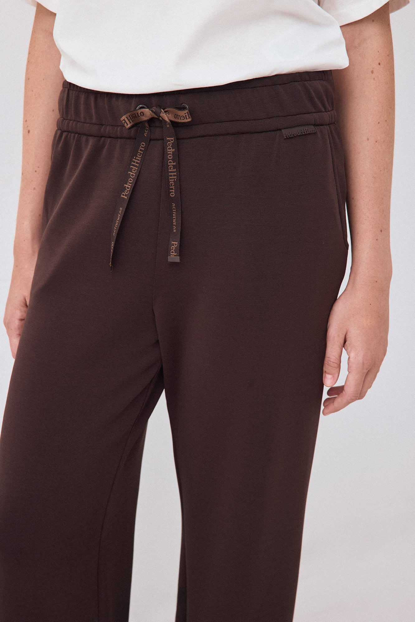 Pedro del Hierro Straight soft touch trousers Brown