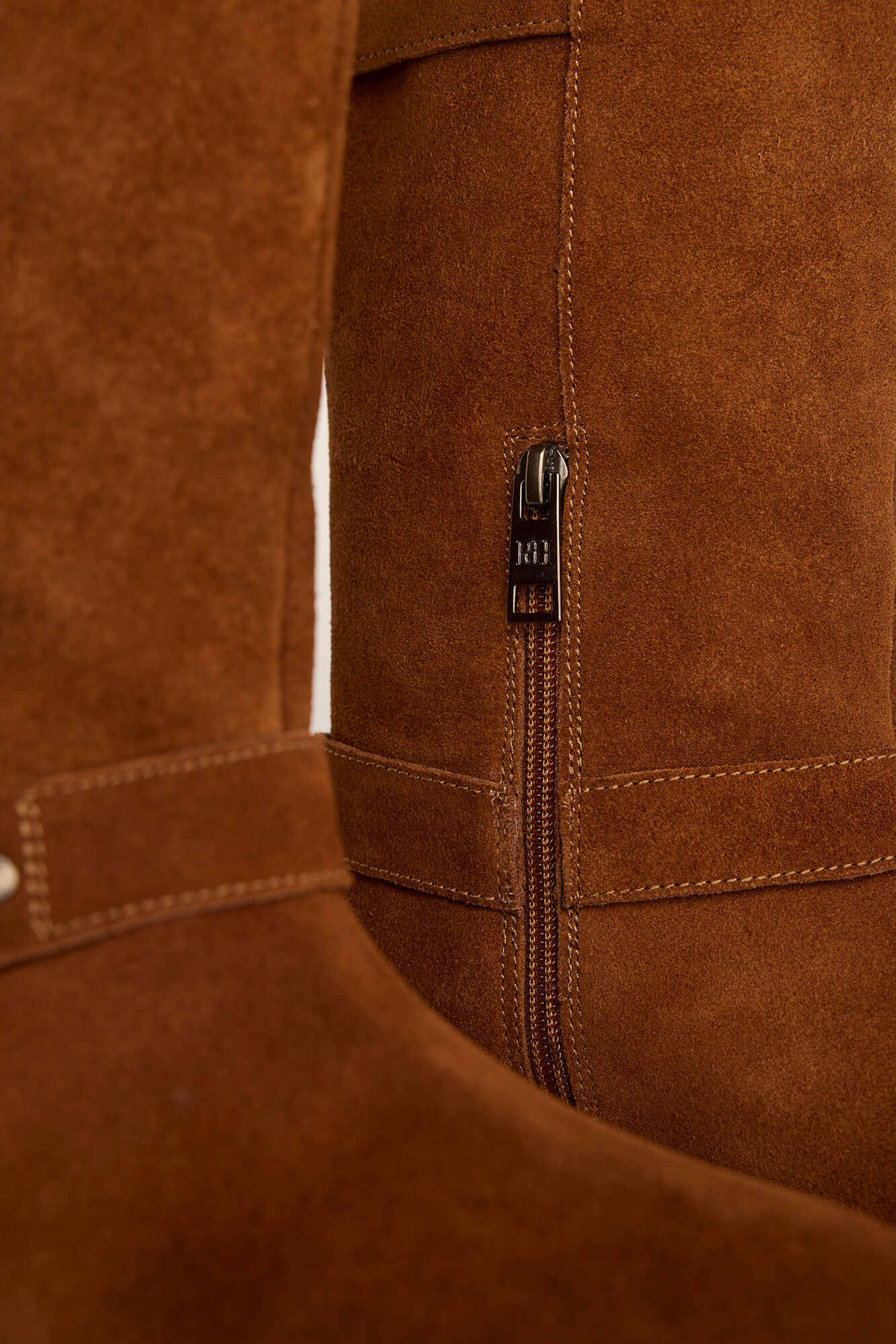 Pedro del Hierro Suede biker boot with buckles Brown