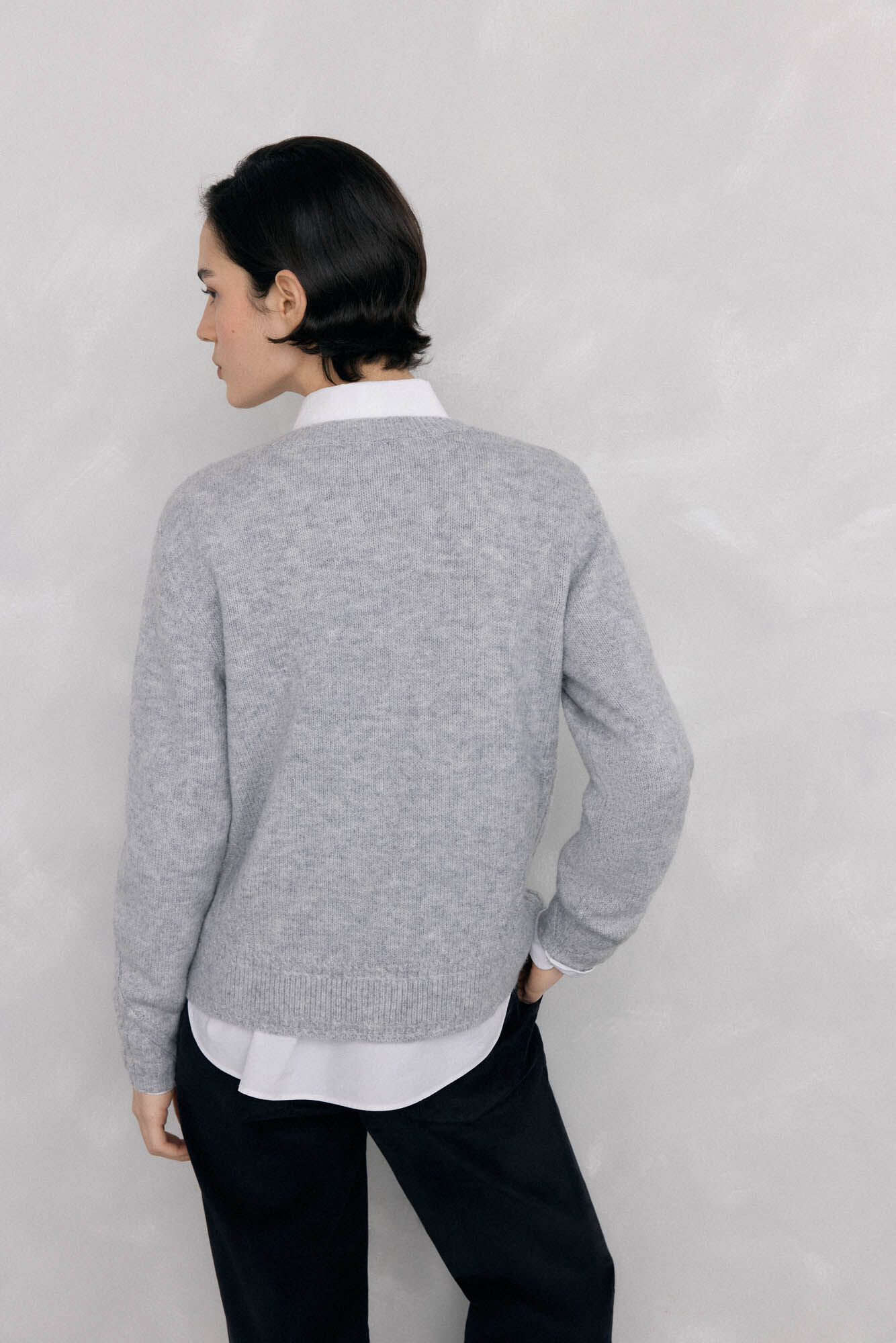 Pedro del Hierro jersey-knit jacket with cross-knit details Grey