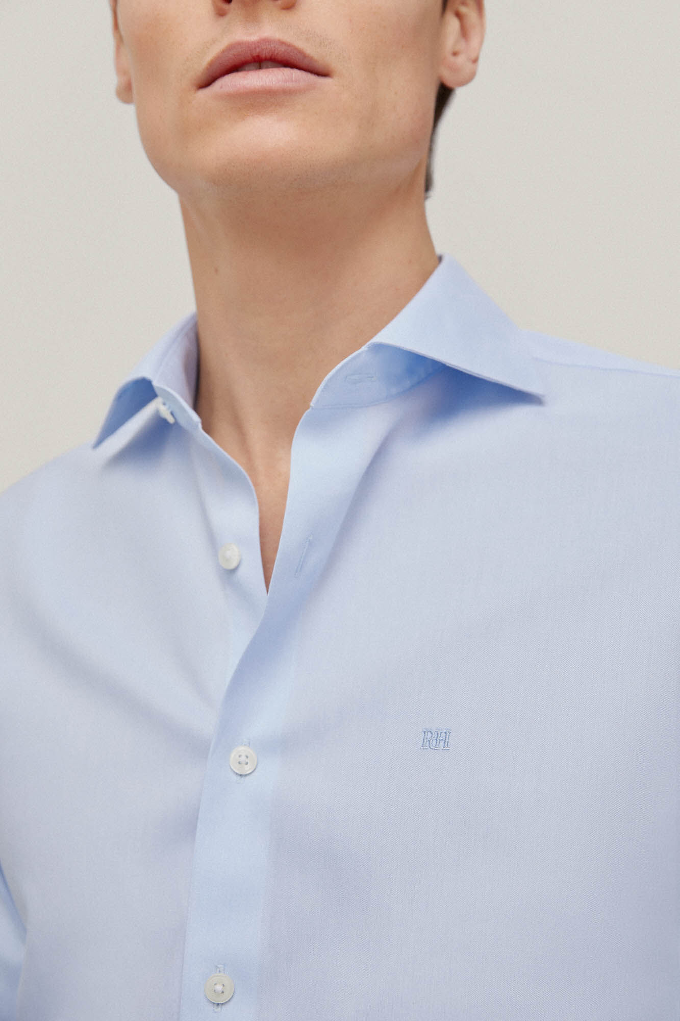 Pedro del Hierro Camisa vestir pinpoint liso non iron + antimanchas Blue