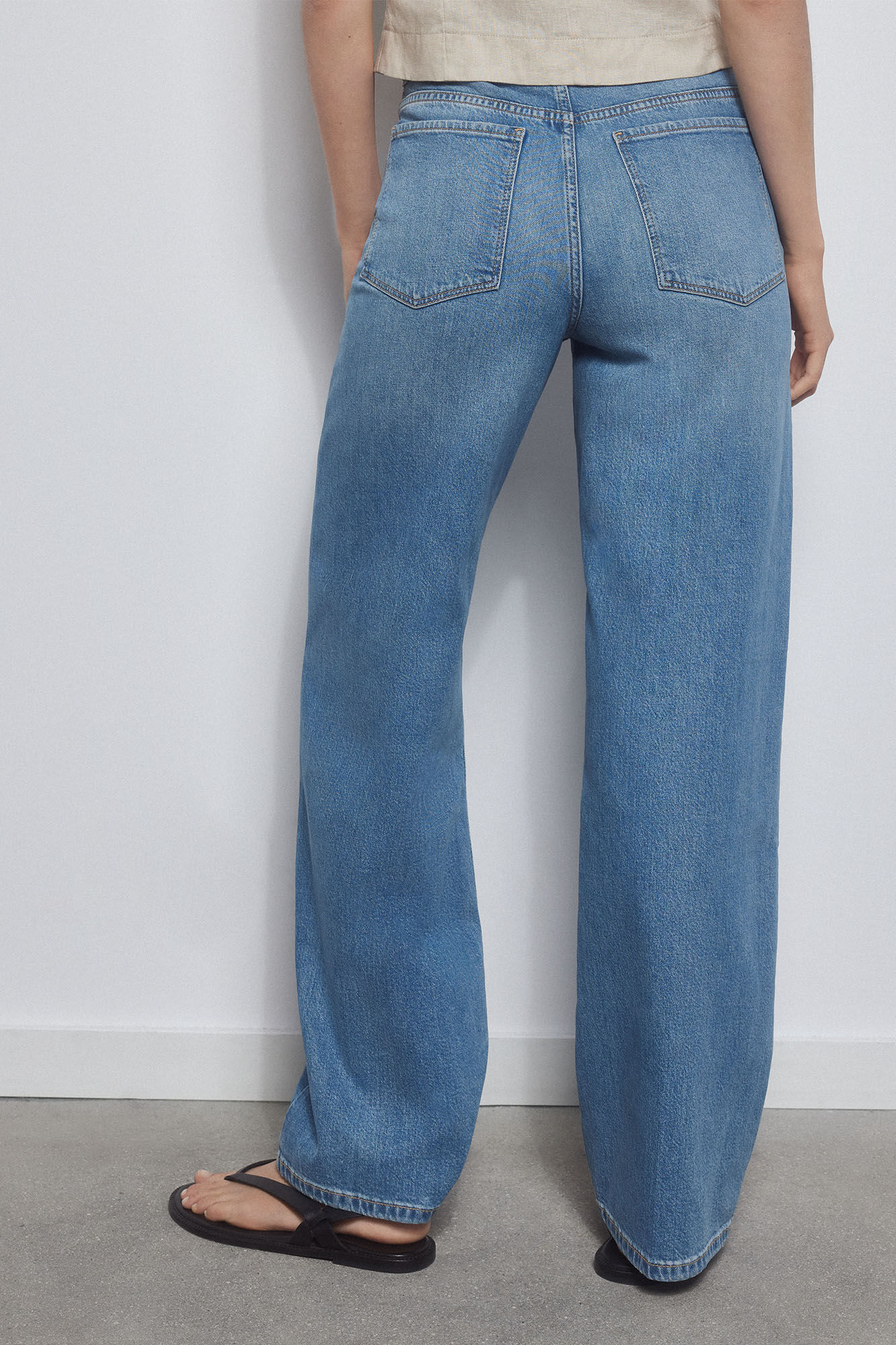 Pedro del Hierro Pantal&oacute;n 5 bolsillos wide leg full length Azul