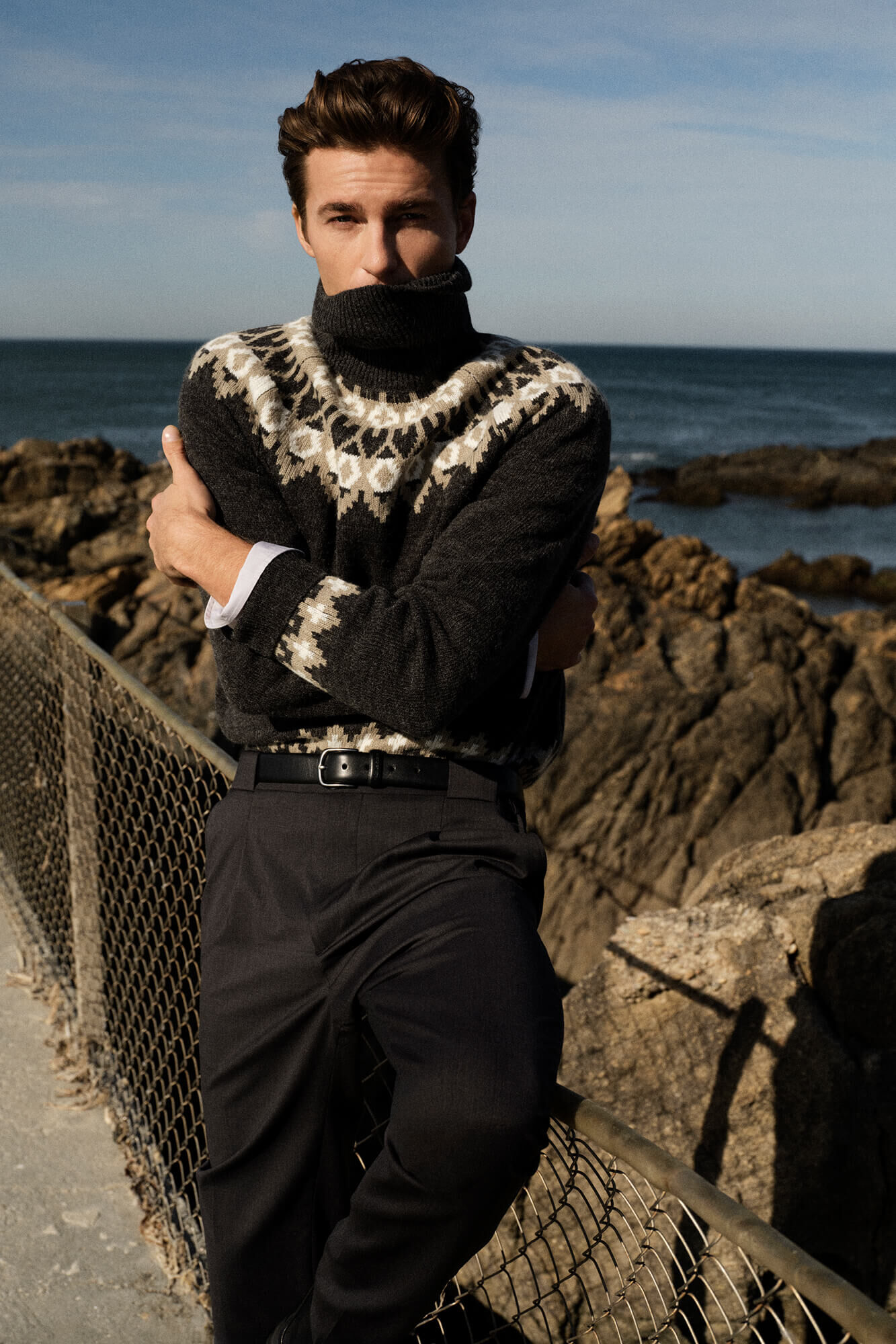 Pedro del Hierro Christmas sweater with wool and alpaca high neck