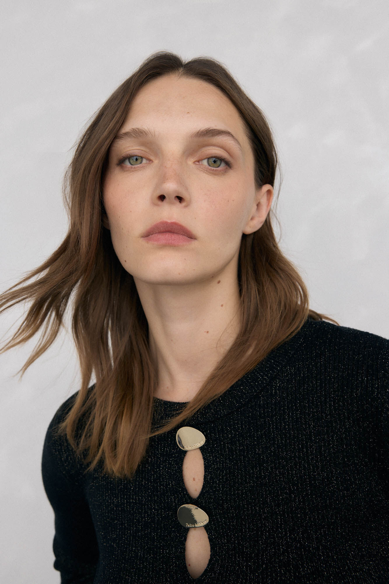 Pedro del Hierro Top de punto brillo aberturas