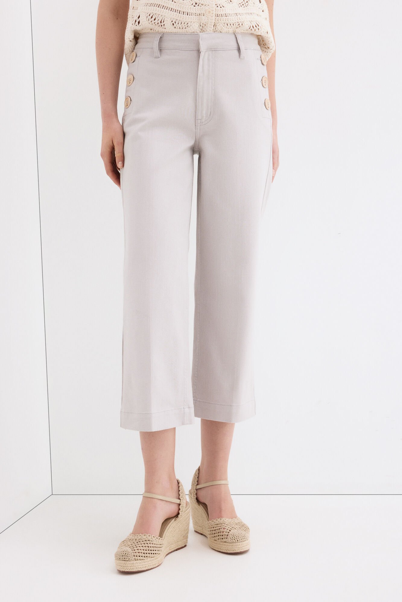 Pedro del Hierro Wide leg capri jeans