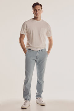 Pedro del Hierro Cotton and linen hybrid jeans Blue