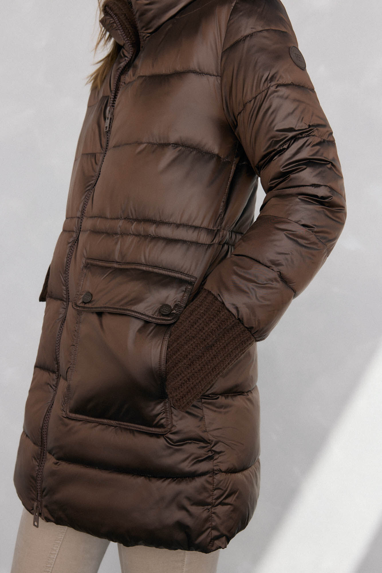Pedro del Hierro Parka comprida acolchoada Marrom