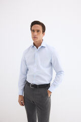 Pedro del Hierro Striped non-iron stain-resistant dress shirt Blue