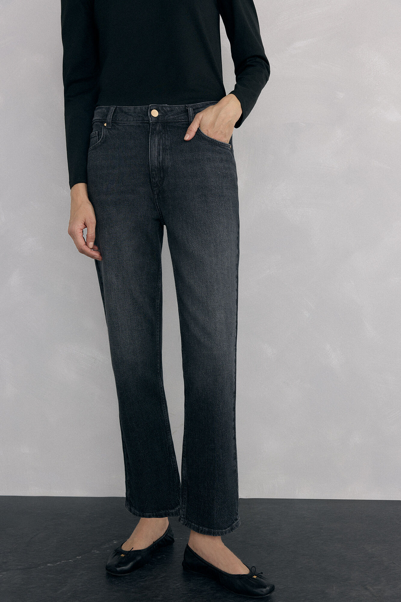 Pedro del Hierro Jeans straight basic Cizento