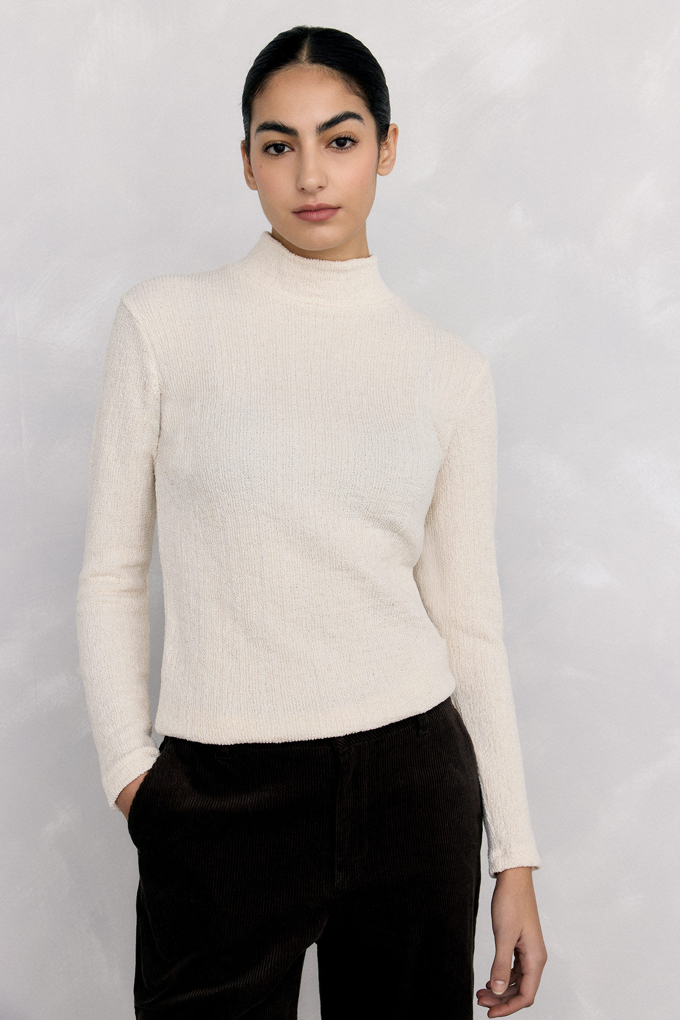 Pedro del Hierro Wrinkled high neck T-shirt