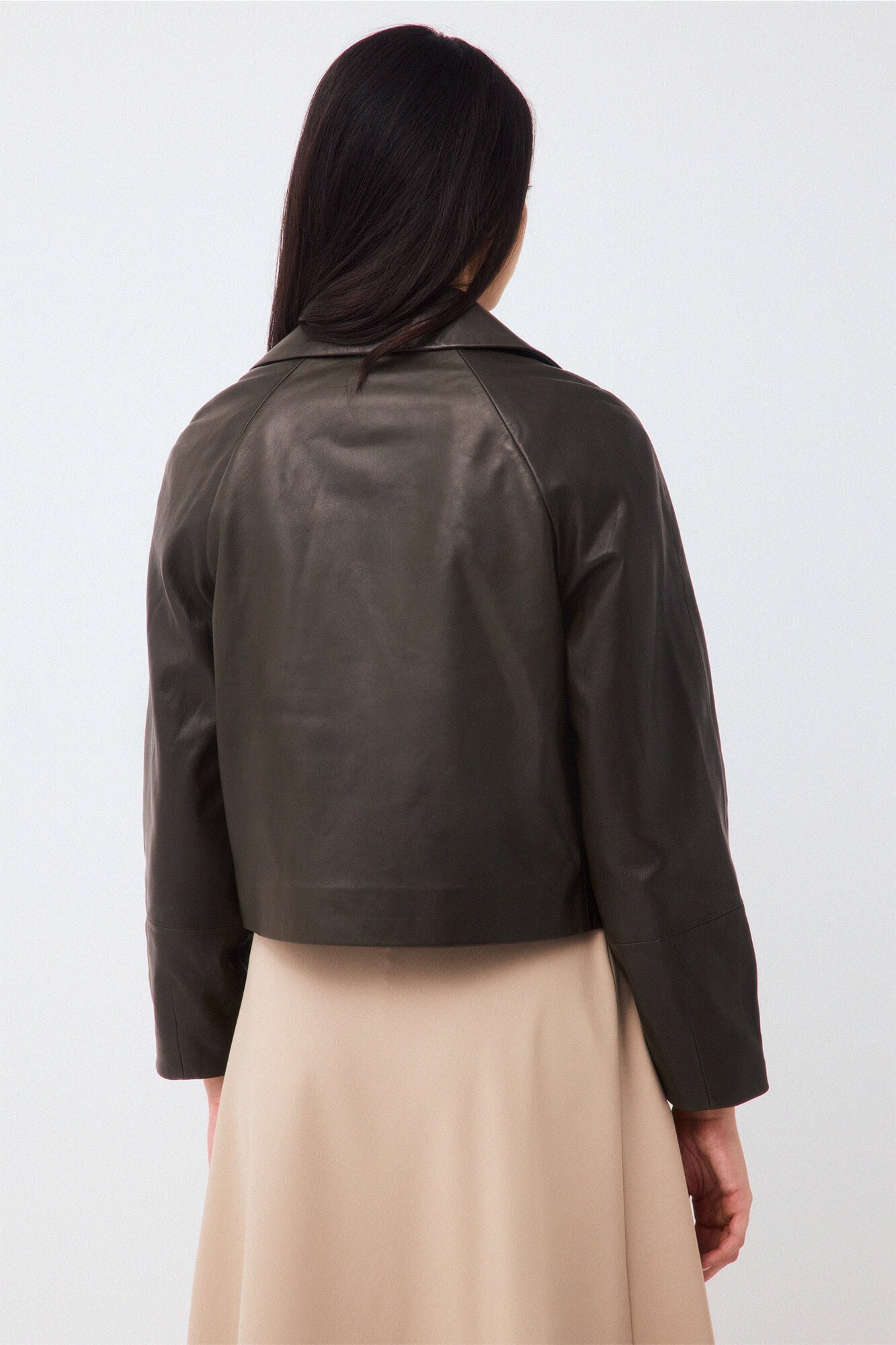 Pedro del Hierro Leather jacket Green