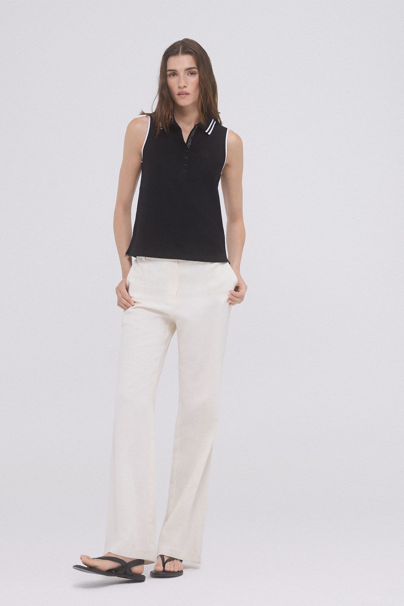 Pedro del Hierro Sleeveless polo shirt Black