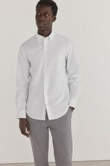Pedro del Hierro Non-iron + stain-resistant plaid shirt White