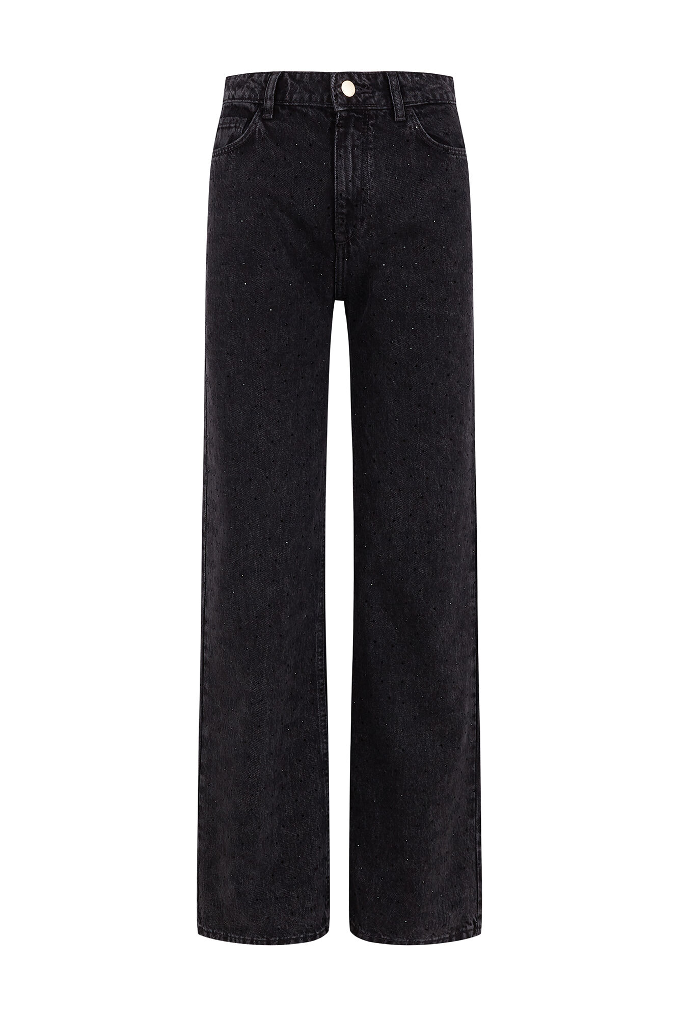 Pedro del Hierro Jeans wide leg strass Gris