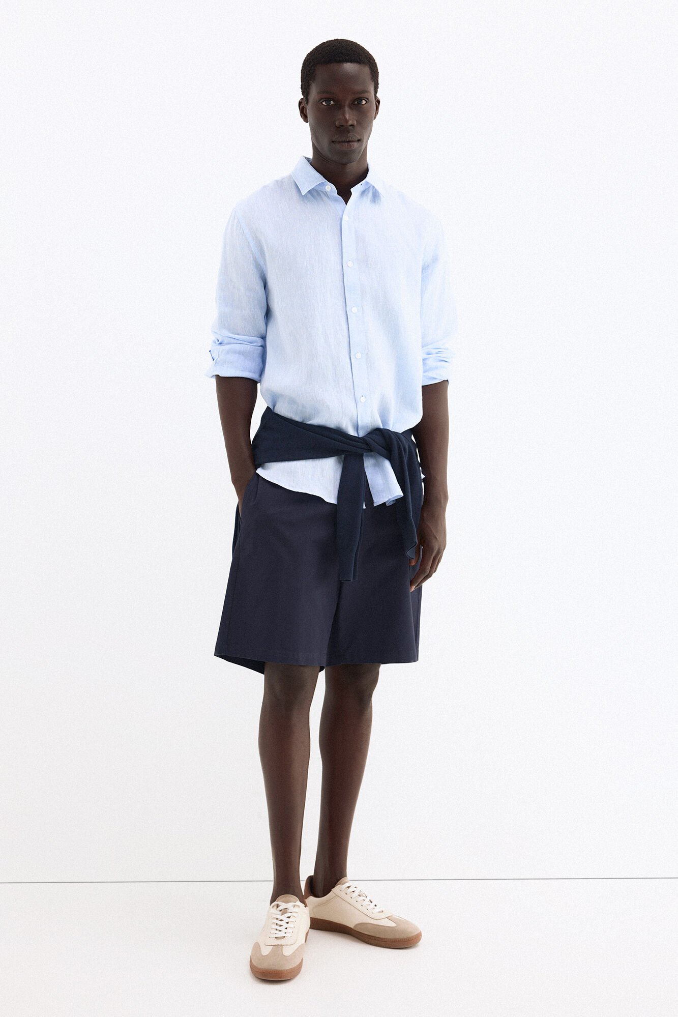 Pedro del Hierro Lightweight elasticated Bermuda shorts Blue