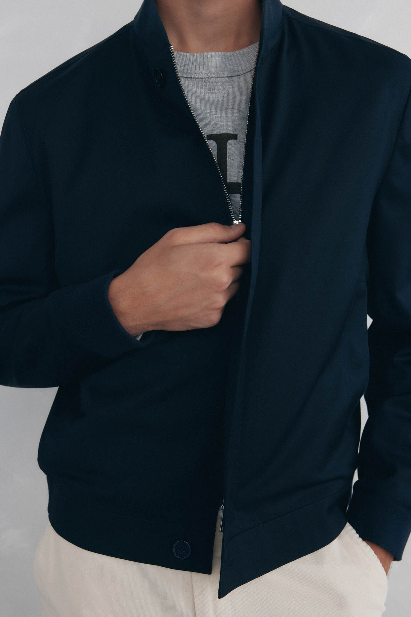 Pedro del Hierro Wool bomber jacket Blue