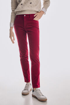 Pedro del Hierro Skinny fit corduroy 5-pocket trousers Red