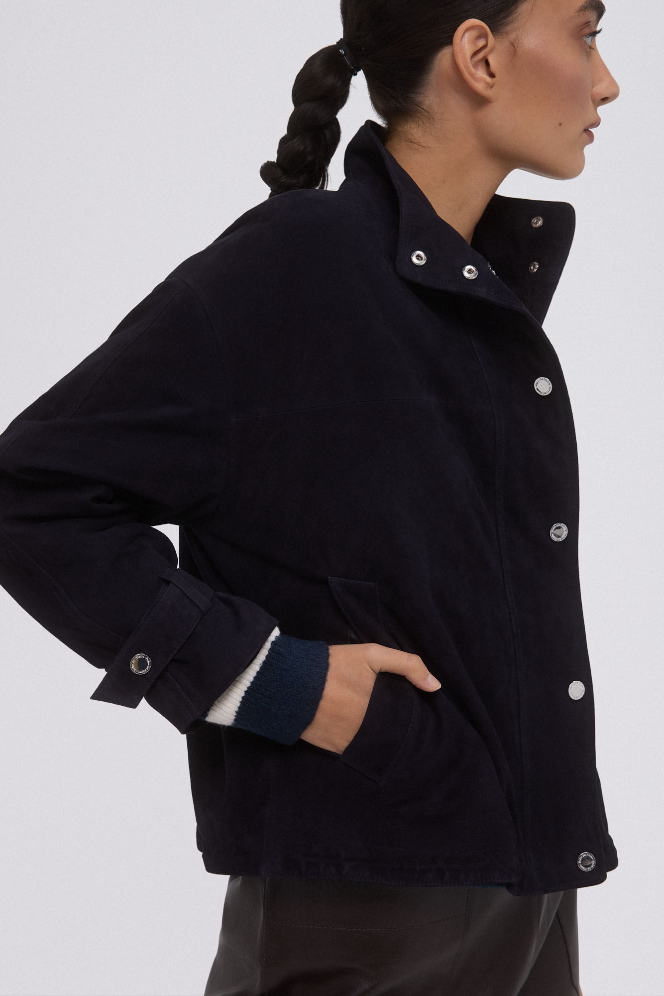 Pedro del Hierro Casaco bomber de camur&ccedil;a azul Azul