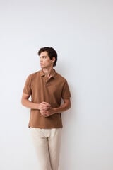 Pedro del Hierro Piqu&eacute; basic polo shirt Brown