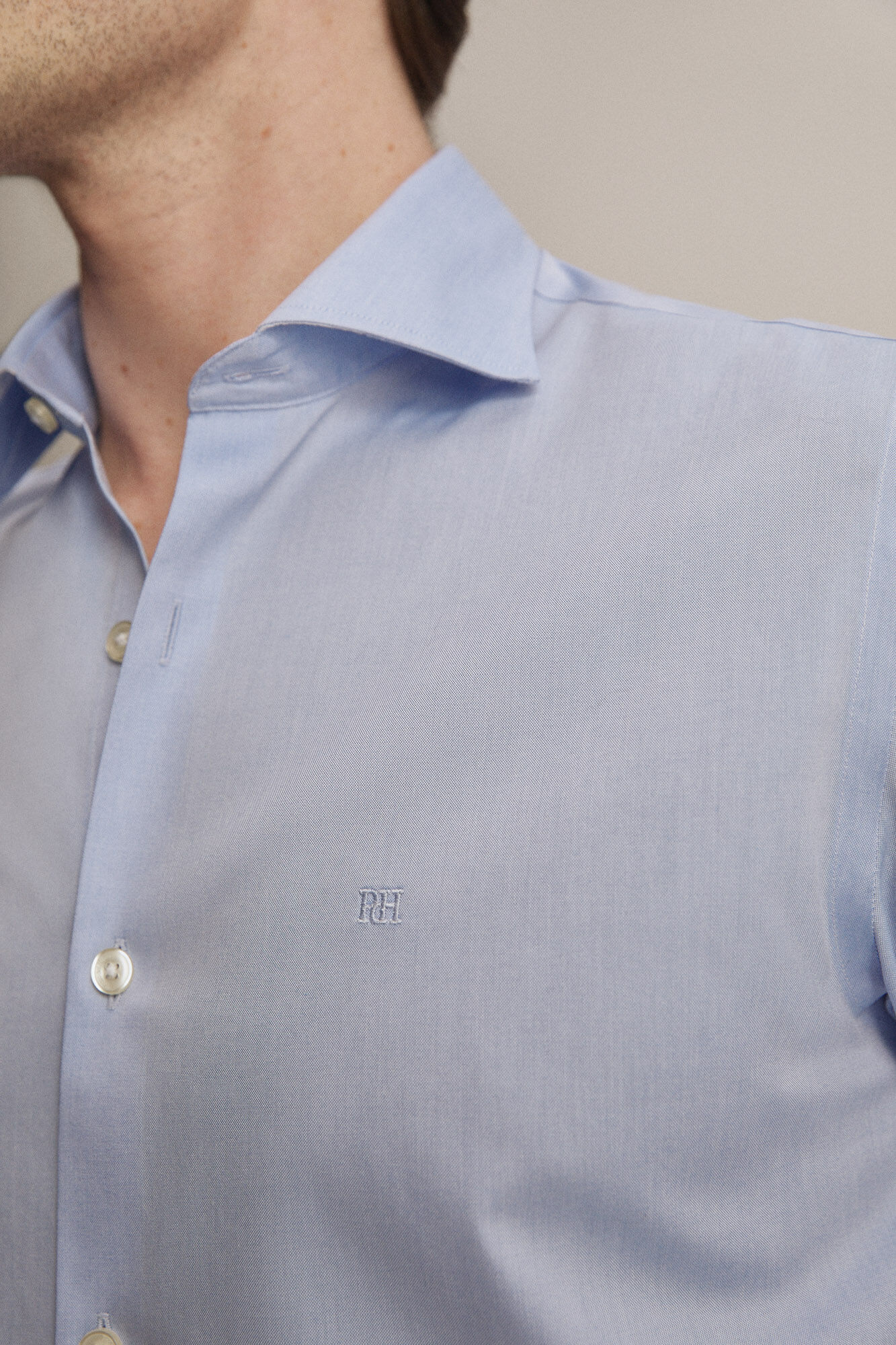 Pedro del Hierro Camisa Non Iron vestir tailored fit lisa Azul