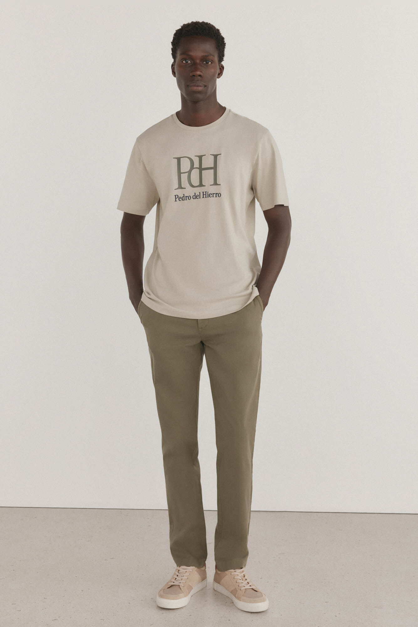 Pedro del Hierro Logo T-shirt Beige
