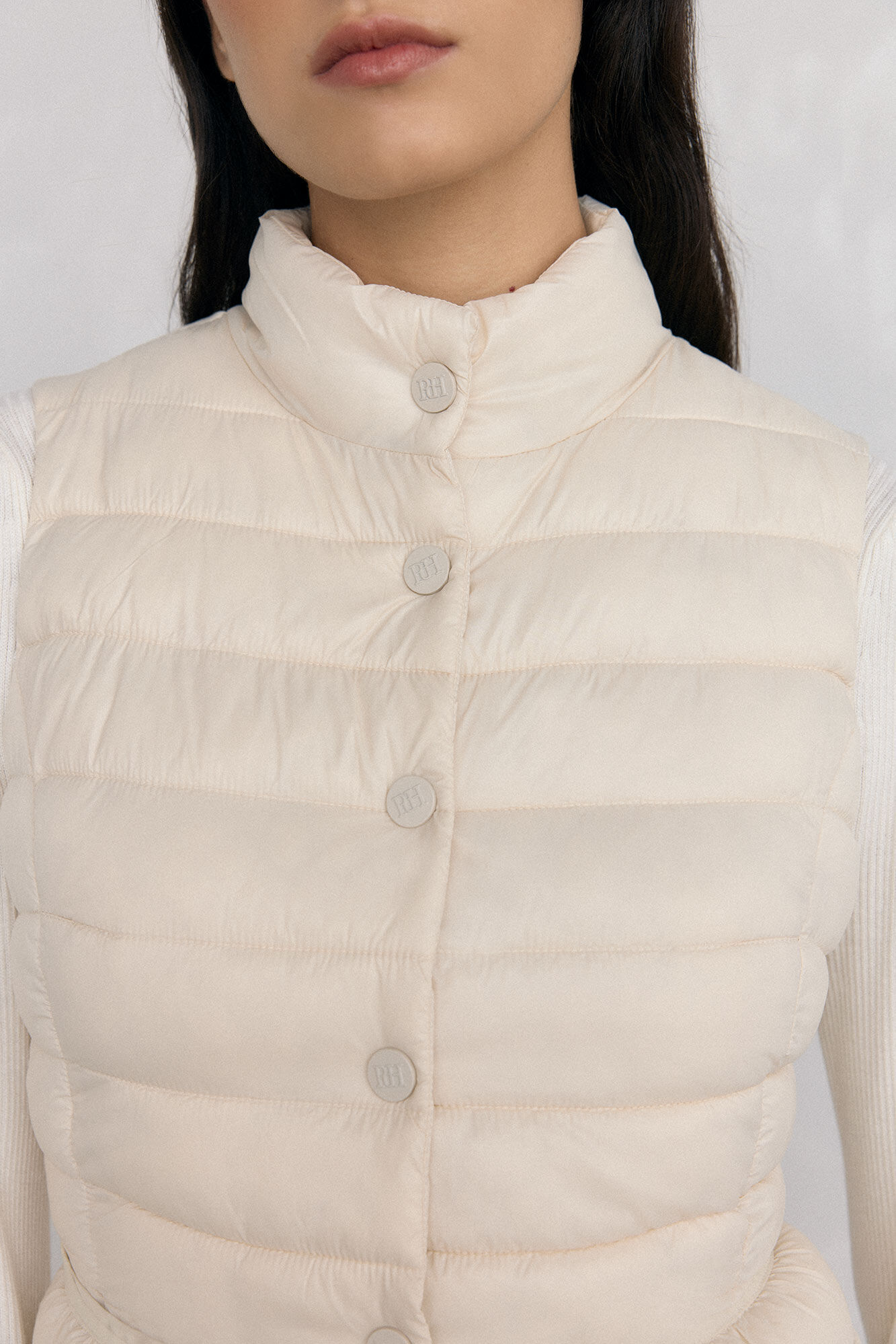 Pedro del Hierro Short peplum vest Ecru