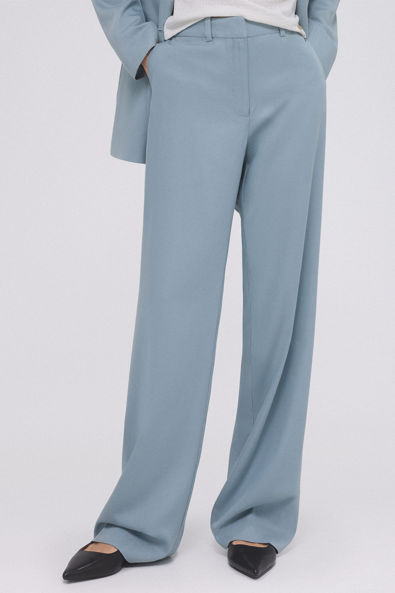 Pedro del Hierro Cal&ccedil;a de terno com corte cl&aacute;ssico Azul