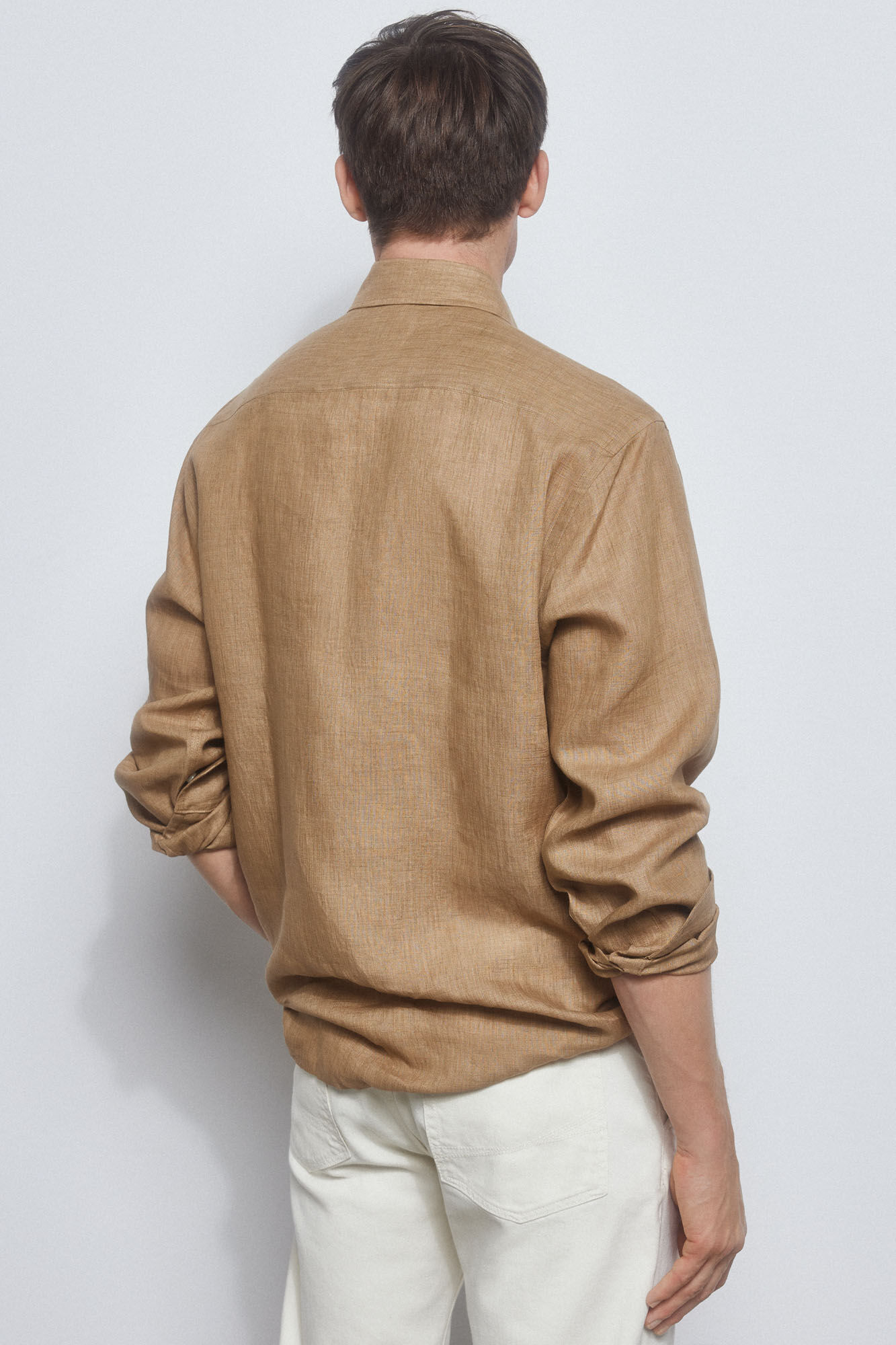 Pedro del Hierro Sobrecamisa lino Beige