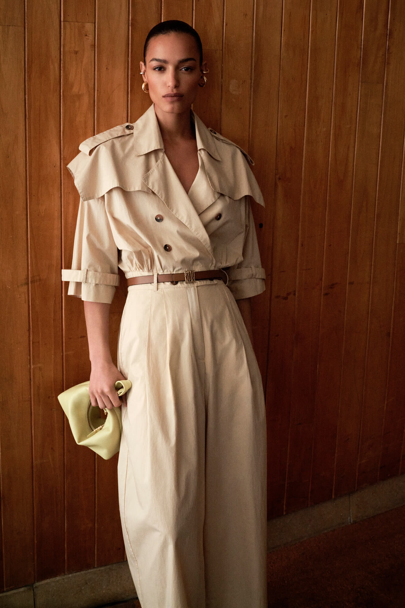 Pedro del Hierro Wide leg trench style jumpsuit