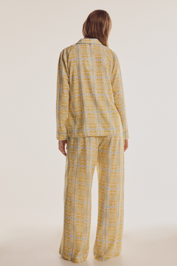 Pedro del Hierro Pijama voile de algodão estampado Amarelo