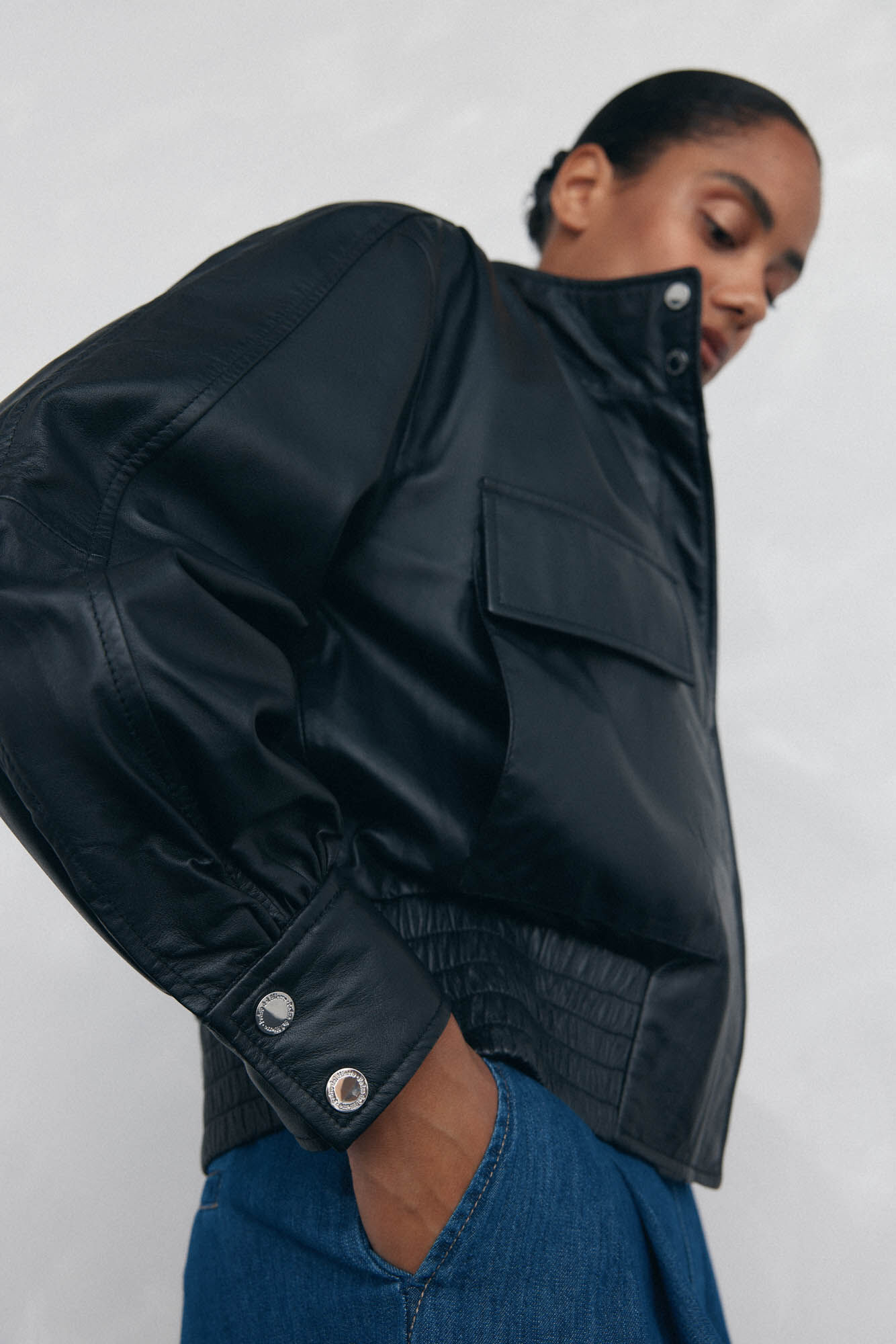 Pedro del Hierro Nappa bomber jacket Black