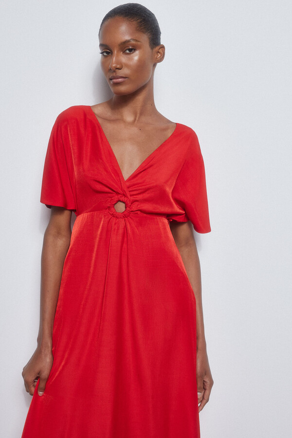 Pedro del Hierro Red gathered dress Red