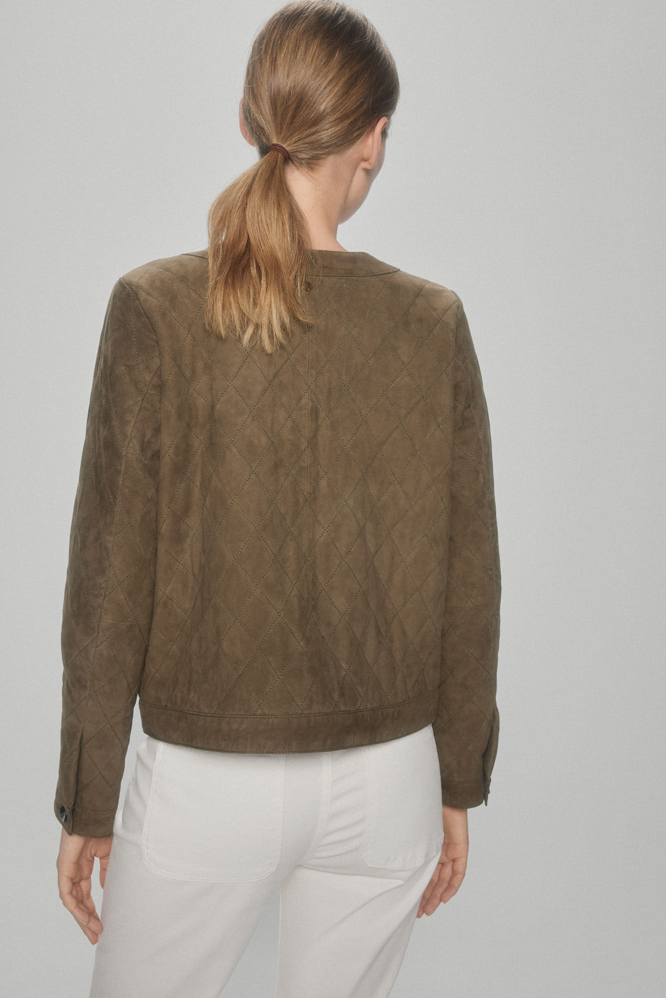 Pedro del Hierro Chaqueta quilting de ante Verde
