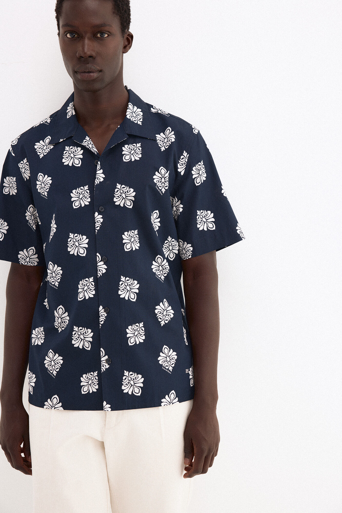 Pedro del Hierro Camisa estampada manga curta Azul