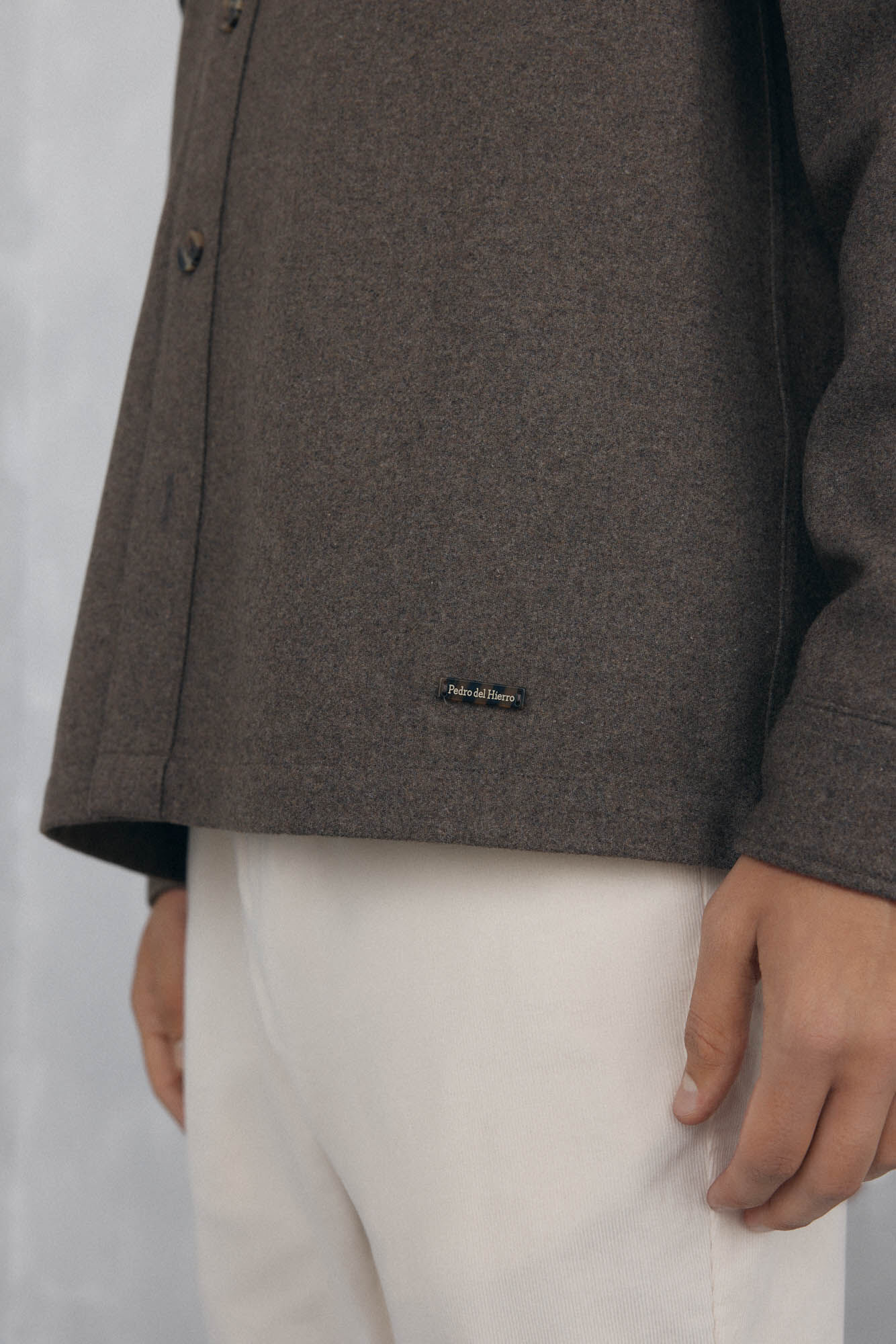 Pedro del Hierro Plain wool overshirt Brown