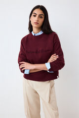 Pedro del Hierro Spanish cotton sweatshirt Burgundy