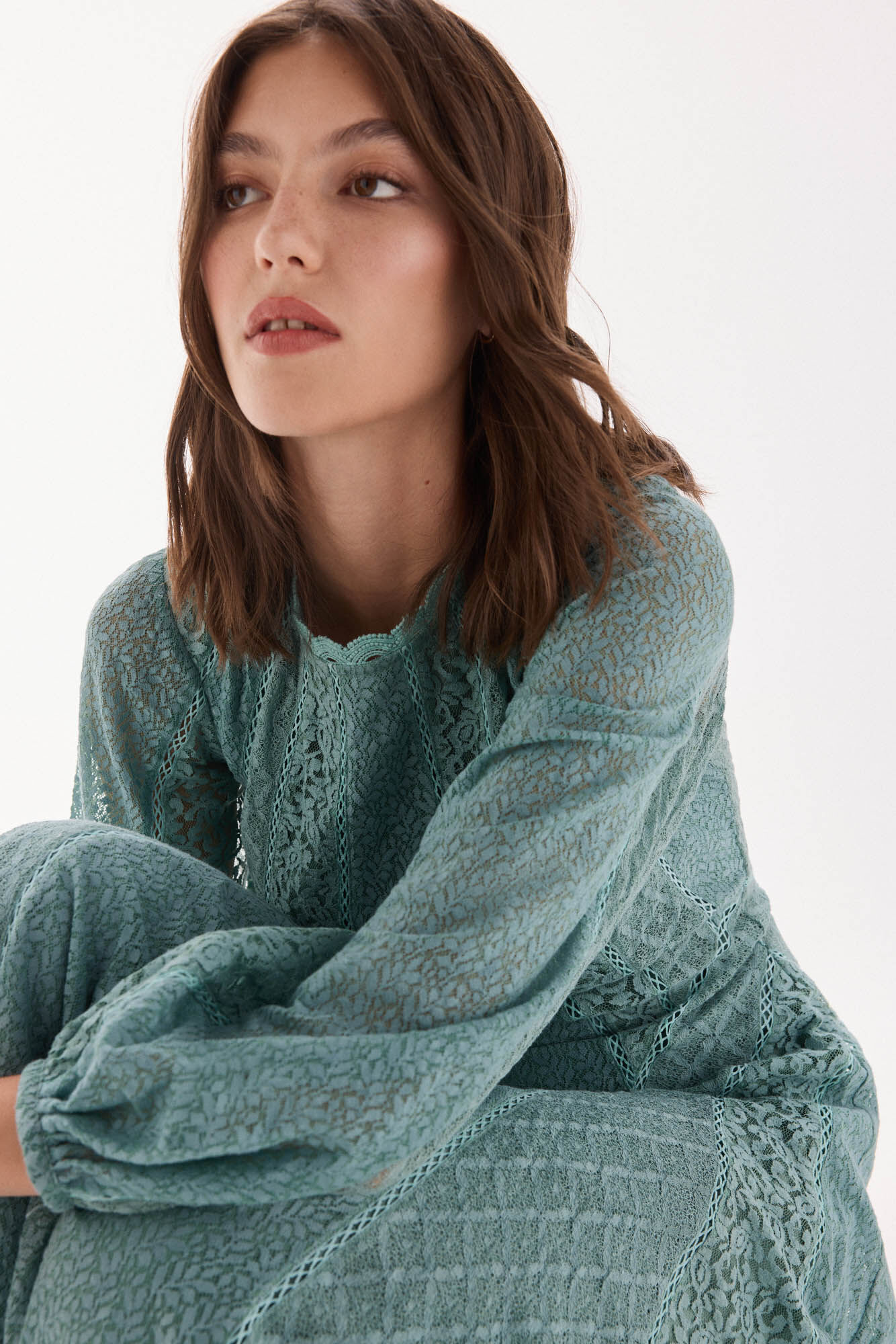 TFP by Tamara Falc&oacute; Vestido de combina&ccedil;&atilde;o de renda Azul