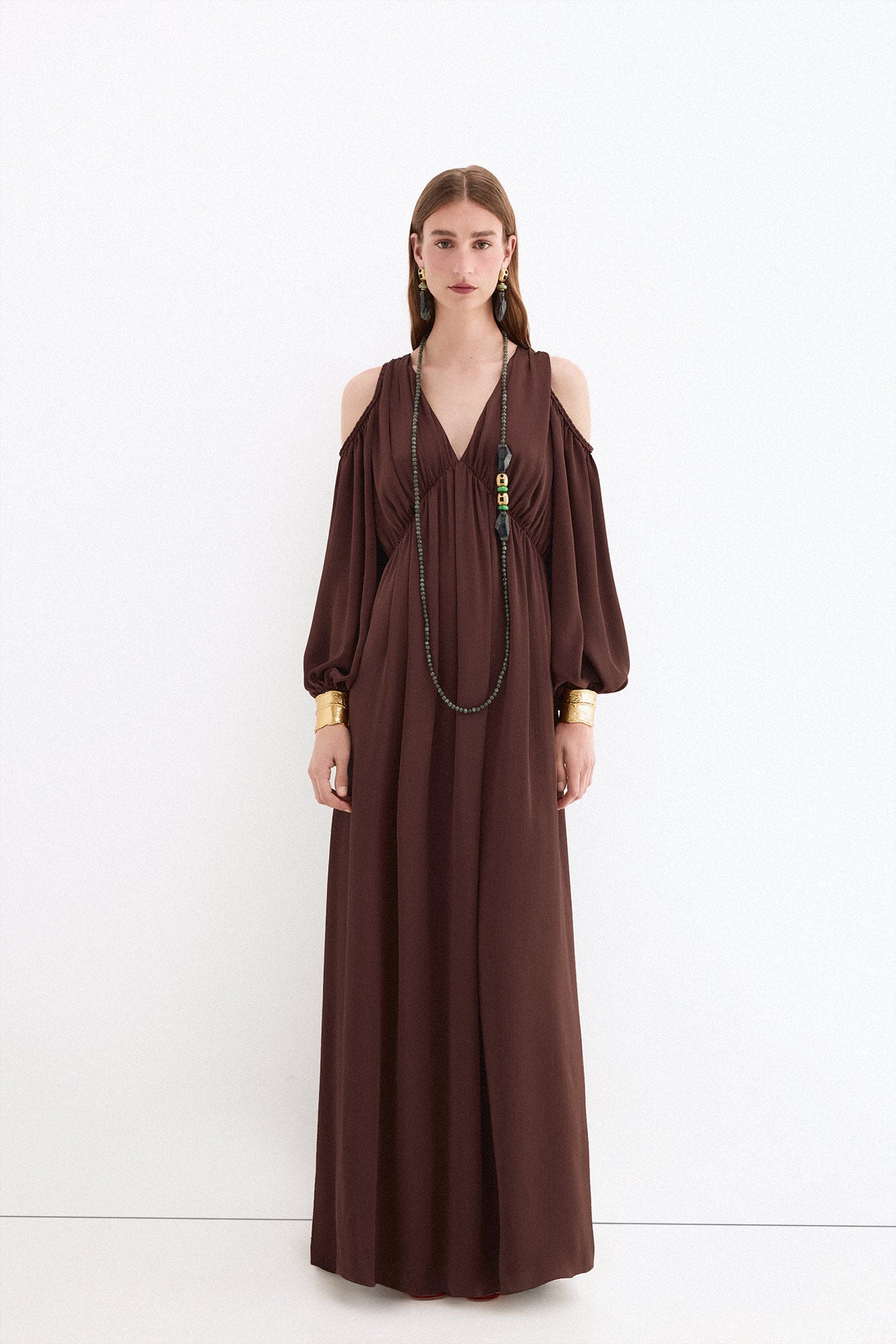 Pedro del Hierro Fluid long dress Brown