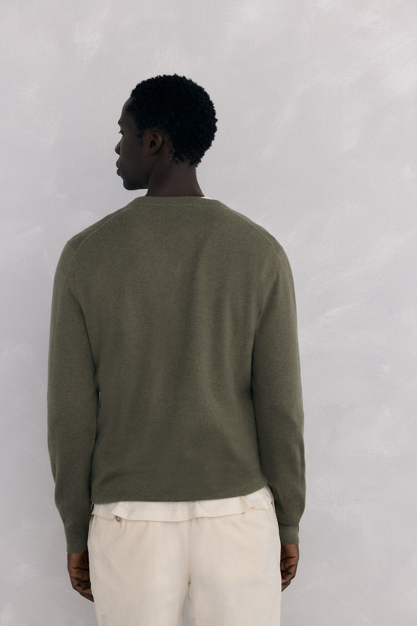 Pedro del Hierro Gola de l&atilde; merino e cashmere com bico Verde