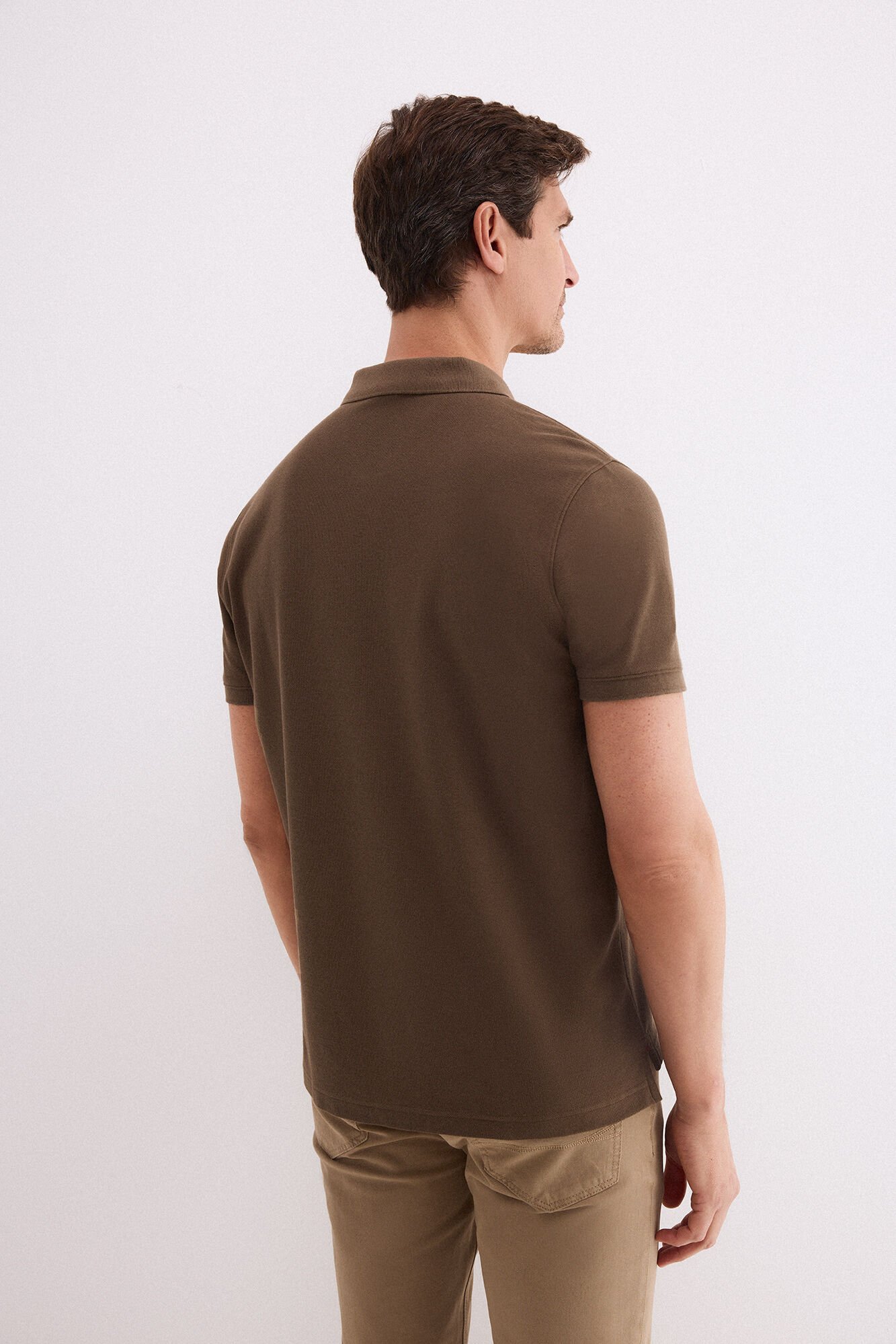 Pedro del Hierro Basic piqu&eacute; polo shirt Brown