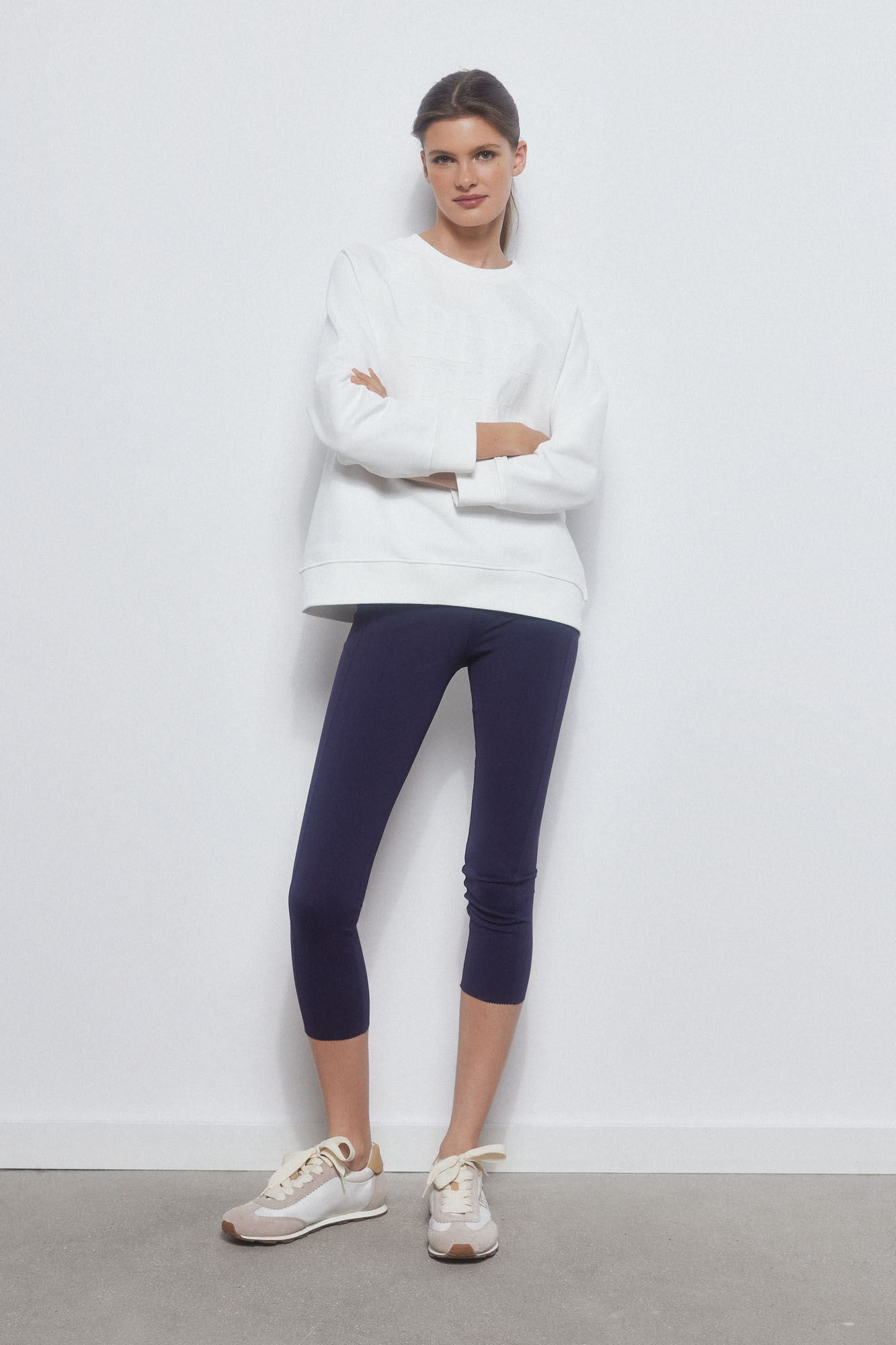 Pedro del Hierro Sudadera logo bolsillo canguro Beige