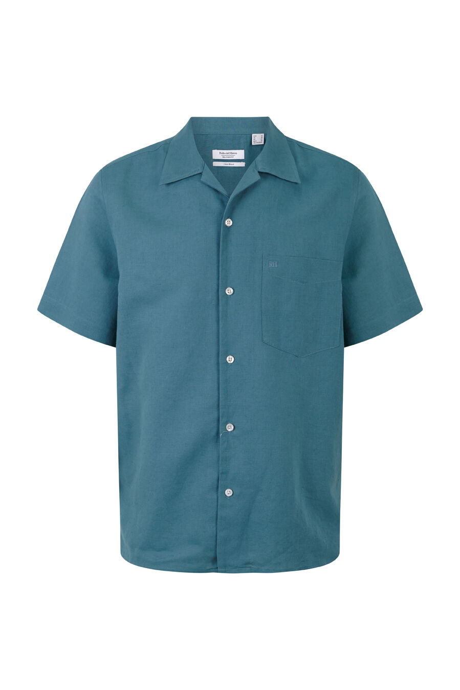 Pedro del Hierro Linen cotton short sleeve shirt Turquoise