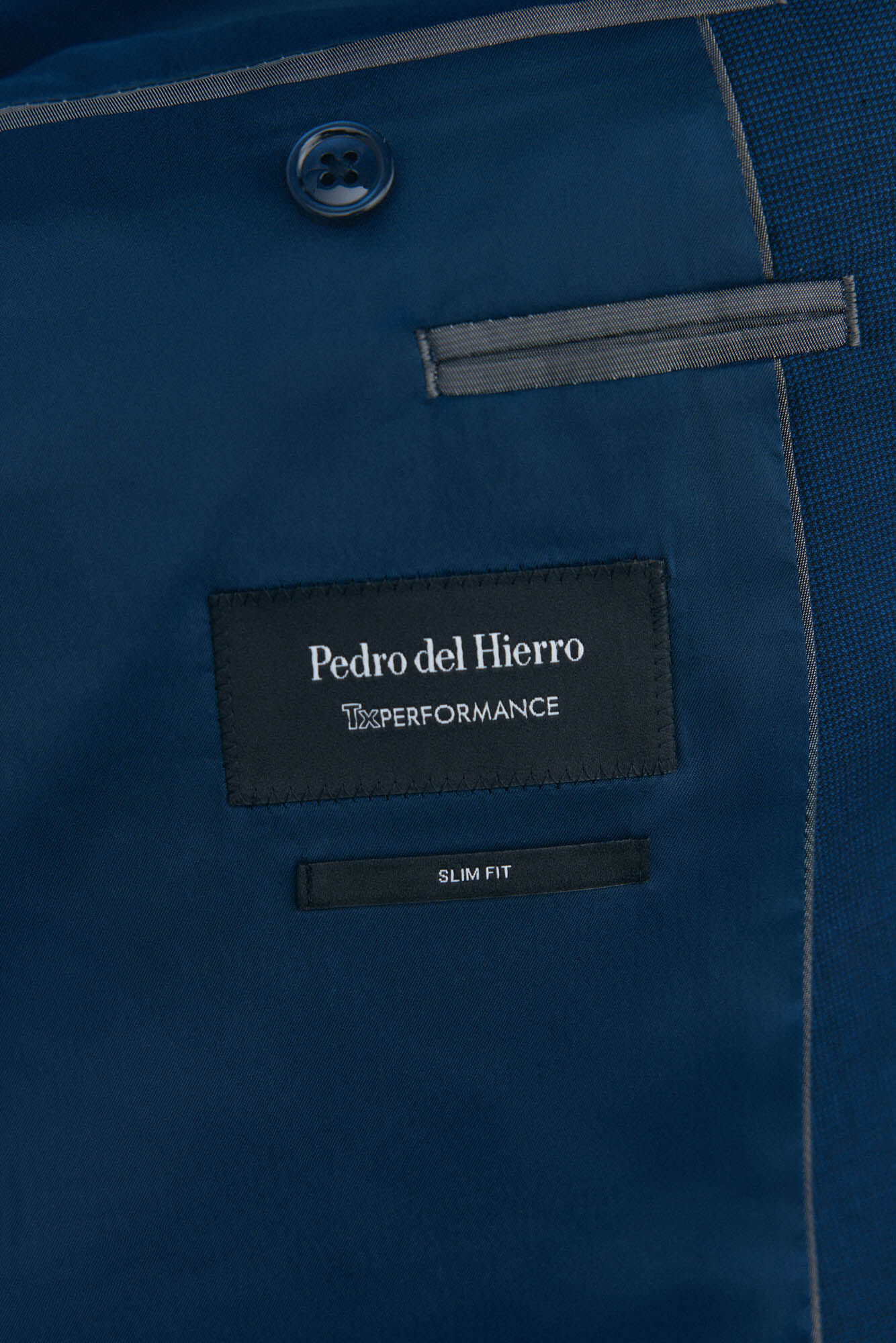 Pedro del Hierro Blazer estruturado azul slim fit bi-el&aacute;stico Azul